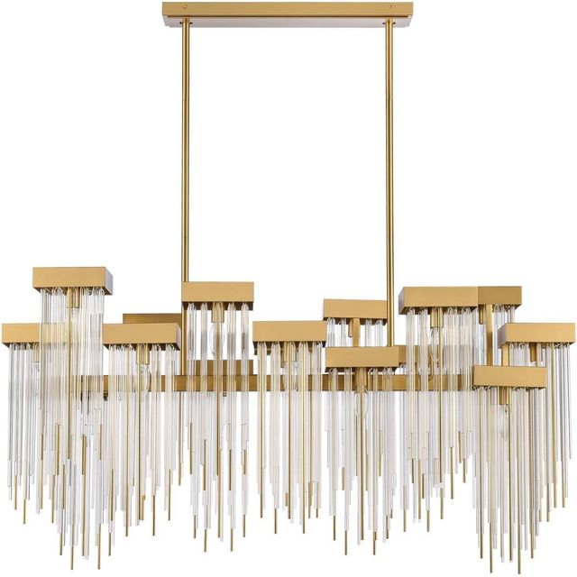 Zeev Lighting Dining Kitchen Room Waterfall Chandelier Aged Brass - Image 1