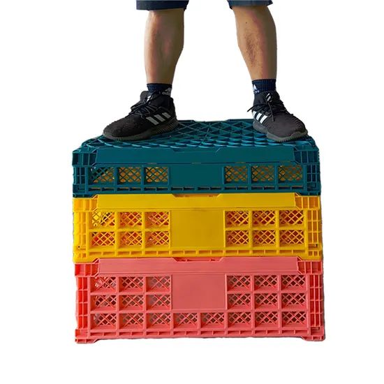 Collapsible Container Stackable Crates Plastic Foldable Storage Transport - Image 2