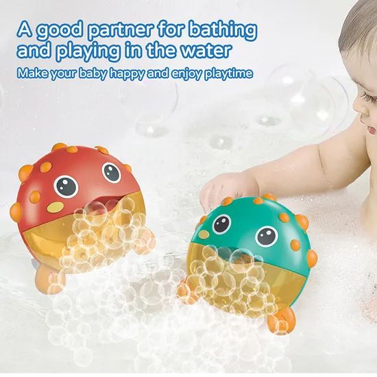 Automatic Bubble Blowing Bath Time Fun Cute Pufferfish Bath Bubble Machine Toy for Baby - Image 6