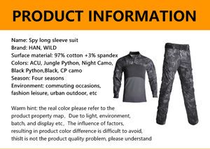 HAN WILD Tactical Uniform / Camouflage Shirt +tactical Pants / Hiking Clothing - Image 3