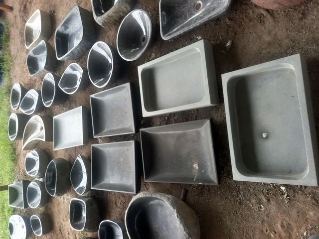 Granite Stone Wash Basin Shape Oval Color Black Material Stone Durability High I Deal In New Only Is It Customised Yes Surface Finish - Image 1