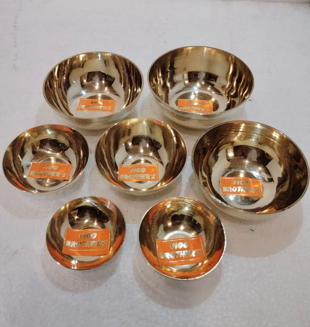 Chandan Pyali Brass Color GOLDEN Material BRASS Occasion Pooja Diya Shape Round Size (Height) 2" Finish Type POLISH Packaging Type - Image 3