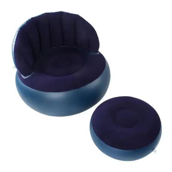 New Outdoor Single Inflatable Relax Air Sofa Chair Design with Foot-Rest - Image 6