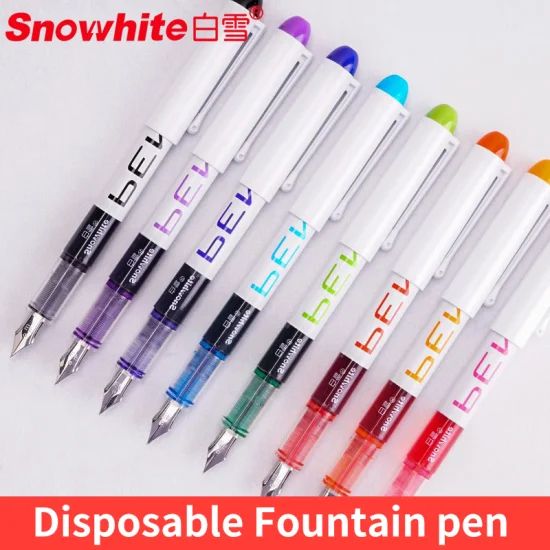 Office Supplies Disposable Plastic Free Ink system Fountain Pen Ink Pen Tank Pen Long Writing, Medium Point, Assorted Color - Image 1