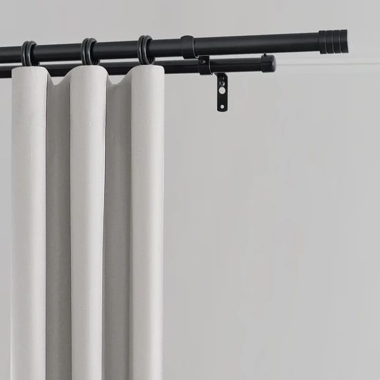 Durable Adjustable Telescopic Double or Single Curtain Rods Origin Cn Shape Round Style Modern Feature Durable Color - Image 4