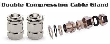 Double Compression Gland IP Rating IP55 Fire Resistance Flame Proof Certification Atex Certified Material Brass, Stainless - Image 1