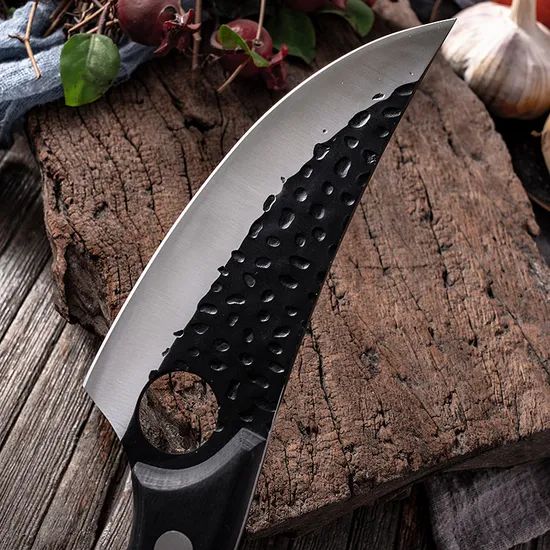11 Inch Chef Butcher Meat Cleaver Wood Handle Knives with Leather Sheath - Image 4