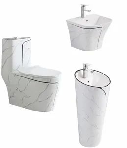 Multi Colors Different Shape Decorative Bathroom Ceramic One Piece Color Toilet - Image 2