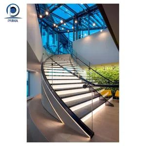 Round Shape Staircase Spiral Stairs with Glass Railing for Outside - Image 6