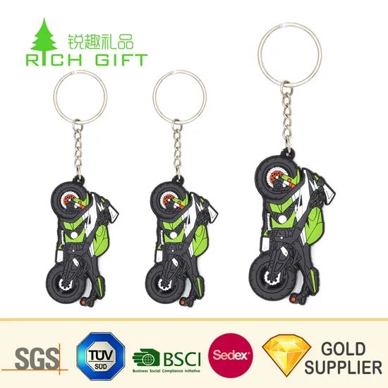 High Quality Free Samples Custom Eco-Friendly Soft PVC Rubber 3D Motorcycle Keychain for Advertising - Image 1