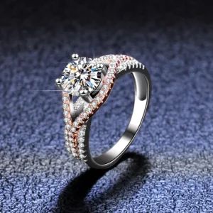Luxury 925 Sterling Silver Fne Jewelry Female Bridal Engagement Wedding Moissanite Rings - Image 1