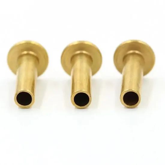 Hardware Flat Head Hollow Rivets Brass Copper Tubular High Quality Brass Rivets - Image 3