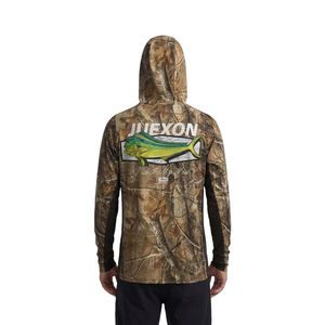 Camo Printed Hunting Fishing Hoodie Men UPF 50 Waterproof Breathable Full Coverage Face Mask Moisture Wicking Tactical Outdoor - Image 3
