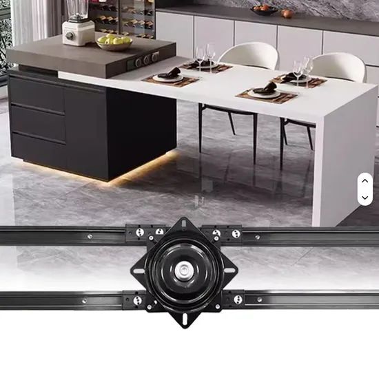 Adjustable Modern Kitchen Island Table Rotating Middle Bar Removable Dining Slide Pull Extension Retractable Table Slide - Image 2