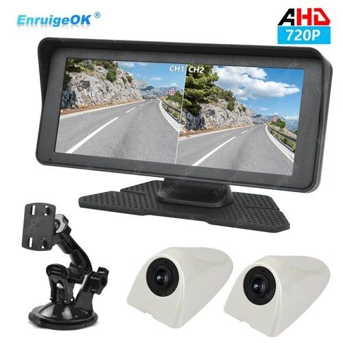 EnruigeOK Car Door Side View Cameras Blind Spot Mini Cam with 6.86" Split Screen Monitor - Image 1