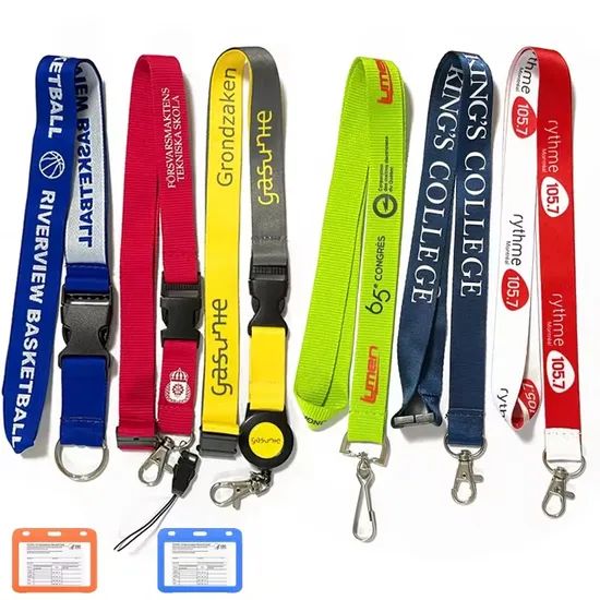 Personalized Printed Woven Nylon Polyester Lanyard Custom Plastic PVC Card Lanyards with ID Holder - Image 2
