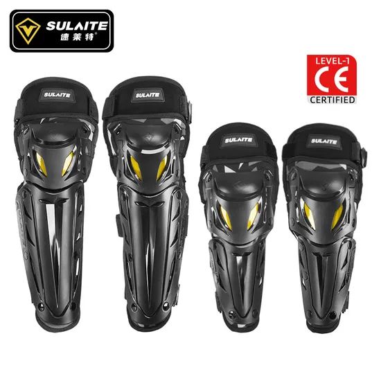 Stainless Steel Motorcycle Sports Safety Elbow & Knee Pads Guard Protection Protector Gear Pads - Image 1