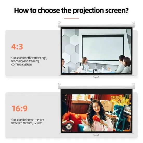 120 Inch Manual Projection Screen for Office Classroom Use - Image 2