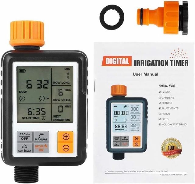 DIGITAL IRRIGATION TIMER Colour Black Item Weight 0.4 Kilograms Material Acrylonitrile Butadiene Styrene Installation Method Tool-free - Image 2