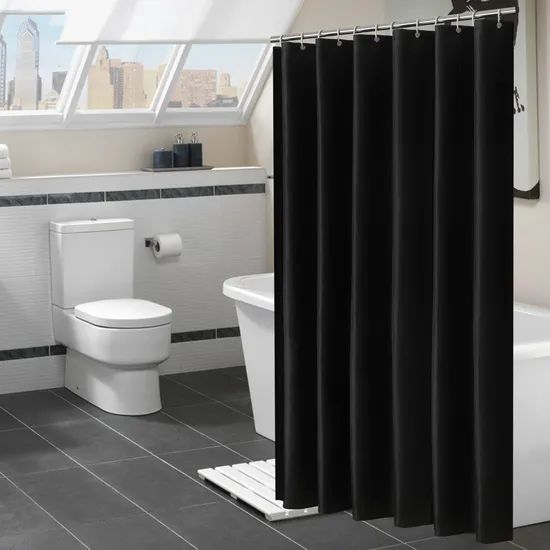 Solid Color Waterproof Polyester Shower Curtain Origin China Style Printed Model NO. Y-100 Location Shower Width - Image 1