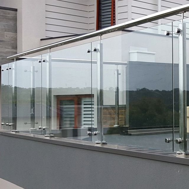Tempered Glass Railing Design Bar Position Balcony Glass Thickness 12 mm Railing Height 3-4 Feet Material Stainless - Image 1