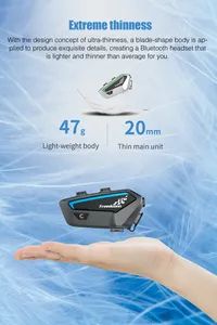 Motorcycle Helmet Intercom 1200m 6 Riders Talking Headset with FM Radio - Image 3