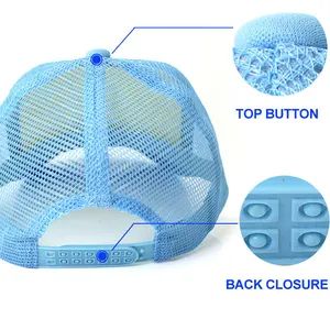 Wholesale Blue Sublimation Printing Baseball Polyester Cap/Hat - Image 6
