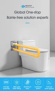 Floor Mounted Handicap Grab Bars Folding Grab Bar Trademark ZS Origin China Color Yellow Folded Folded Usage Bathroom Material - Image 5