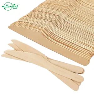 Natural Birch Wood Disposable Knife for Restaurants Catering and Food Trucks - Image 1