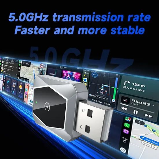 Wireless Portable Carplay Android Auto USB Ai Box Adapter 5GHz WiFi Bt5 0 Plug Play Fast Connect Mini Dongle for All Cars - Image 3