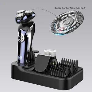 USB Rechargeable Electric Shaver 4 in 1 Shaving Kit for Man Origin China Trademark OEM Rated Power 5W Voltage 100-240V Beard Type - Image 6