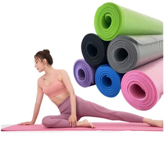 Factory Direct Wholesale Eco-Friendly Double Layer TPE Yoga Mat Non-Slip 6mm/8mm Fitness Exercise Mat with Custom Logo Print - Image 4