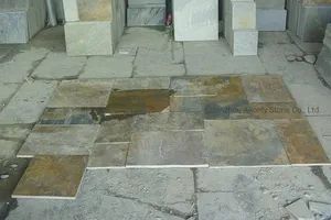 Cheap Natural Stone Outdoor Garden Rough Naturla Split Surface Rusty Slate Stone Flooring Tile - Image 2