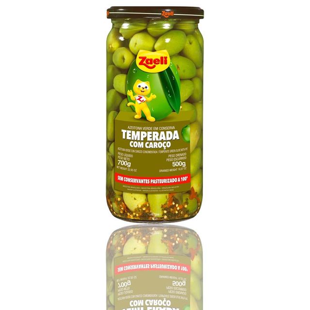 SEASONED GREEN OLIVE WITH SEED 12X17,64oz - Image 3