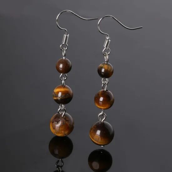 Semi Precious Stone Natural Crystal Earring - Image 3
