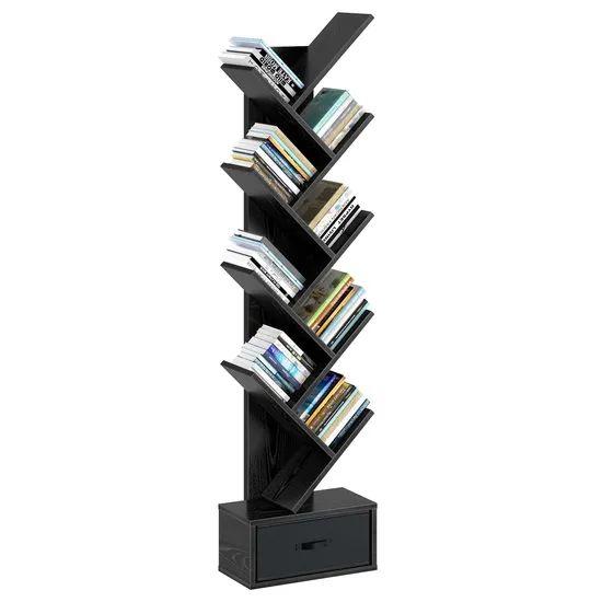 9 Shelf Tree Bookshelf, Wooden Bookshelves Storage Rack - Image 2