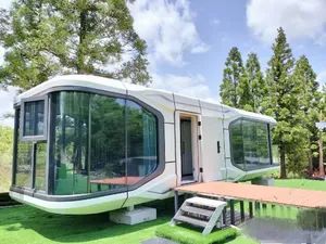 Capsule Container Houses Mobile Wheels Modular Portable Prefab Prefabricated Tiny to Trailer - Image 2
