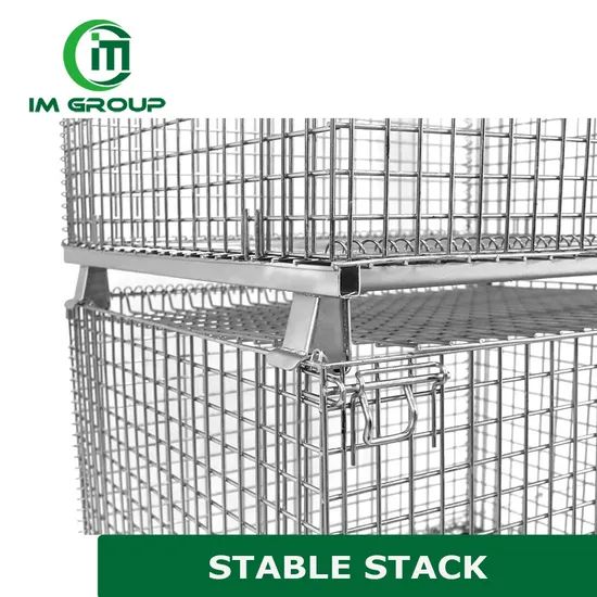 Industrial Storage Collapsible Stacking Rigid Mesh Wire Container Storage Cage - Image 2