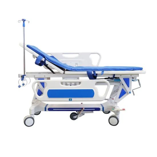 Multifunction Adjustable Medical Stretcher Hospital Emergency Manual Patient Transport Trolley - Image 1