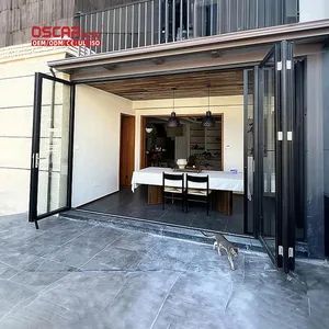 Folding Garage Folding Door Style Modern Origin Foshan Security Rating A Position Exterior Open Style Folding Trademark - Image 3