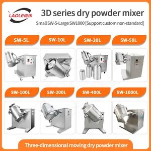 Sw-400 3D Industrial Grade Dry Powder 3D High Efficiency Drum Mixer - Image 4