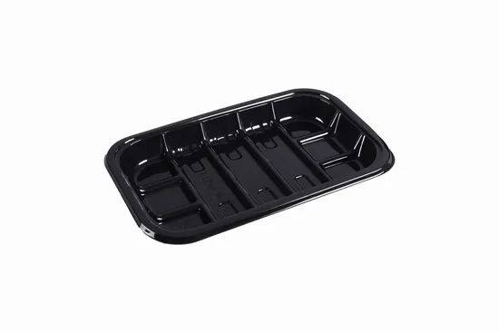 Black and Transparent Pet Plastic Fresh Fruit Vegetable Packing Tray Stackable Perfect Quality Fresh Food Packing Tray - Image 5