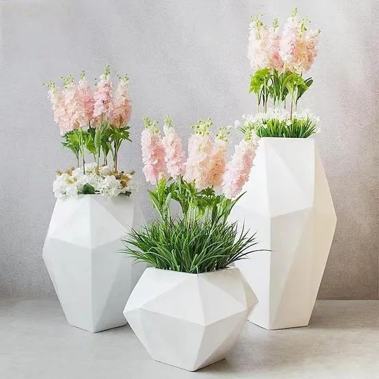 Fiberglass Composite Material Geometric Garden Flower Pots Shape Round Size Medium Origin China Model NO. H183 Trademark - Image 6