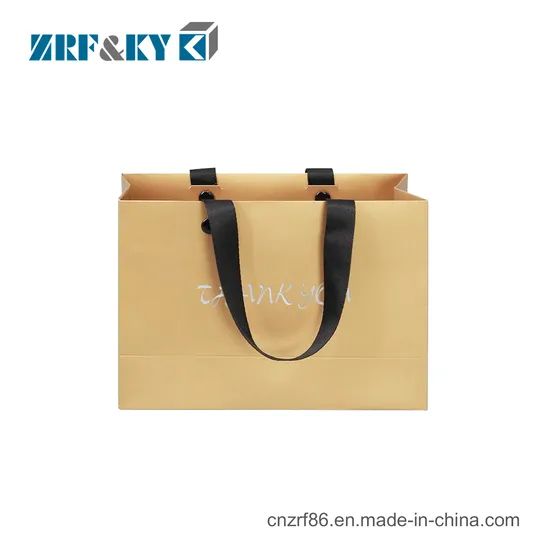 Custom Printed Cardboard Shopping Paper Bags with Flat Rivet Handle - Image 1
