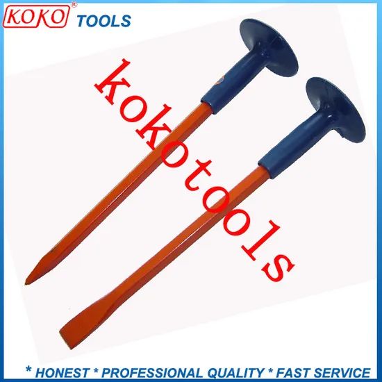2PCS Carbon Steel Hexagonal Painting Blue Handle Cold Chisels Set - Image 1