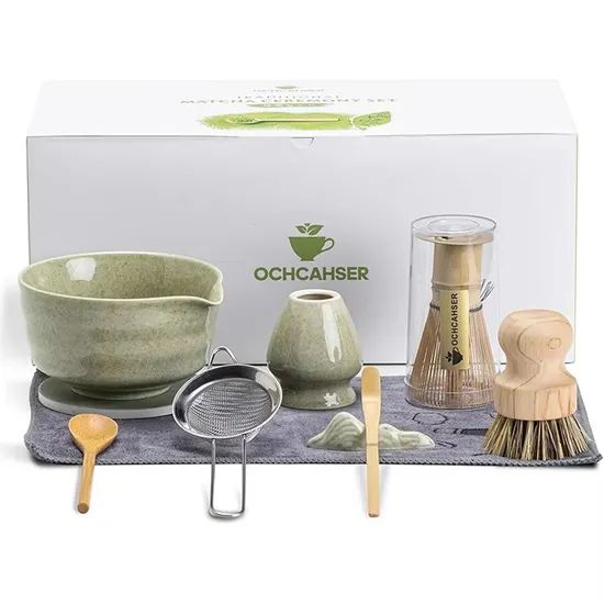 Customized Whisk Matcha Strainer Ceramic Green Matha Bowl Matcha Tea Set - Image 1