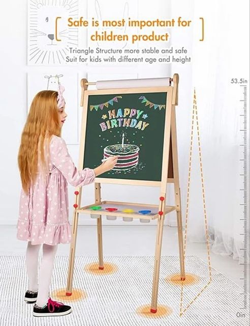 Melamine Writing Surface SIMARR 2 IN 1 STANDING BLACKBOARD, For Home, Board Size: 24x18 Inch - Image 3