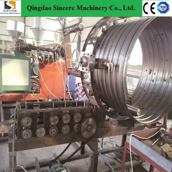 Steel Metal Ribs Reinforced HDPE Spiral Winding Corrugated Sewerage Pipe Extrusion/Making/Production Machines Lines 3000mm - Image 1