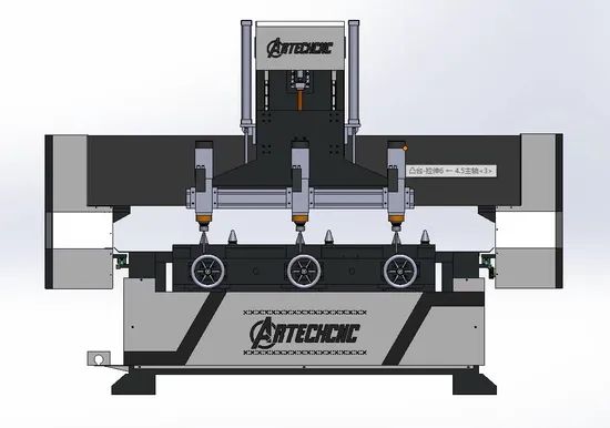 Art 4 Axis CNC Router Multi Rotary Machine Special Design for Column Material - Image 6