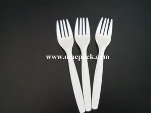 White PP Disposable Tableware Plastic Cutlery - Image 2
